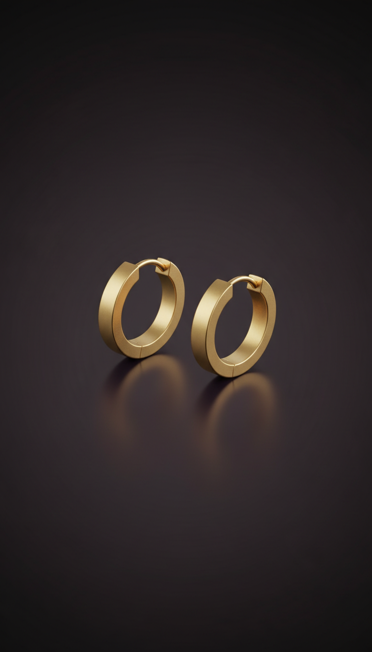 Minimalist Gold Hoop Earrings, Sleek Profile
