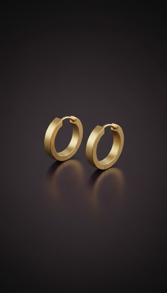 Minimalist Gold Hoop Earrings, Sleek Profile